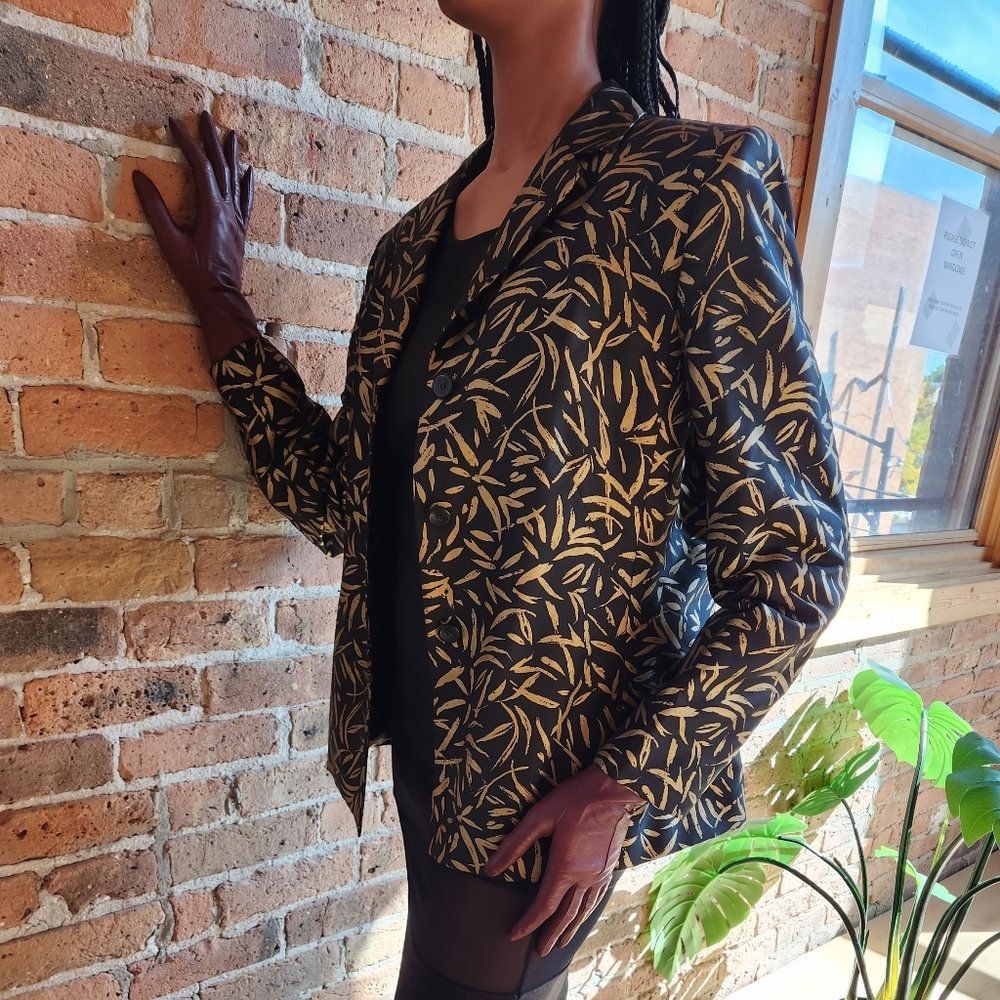 Structured Black/Gold Blazer Jacket - image 1